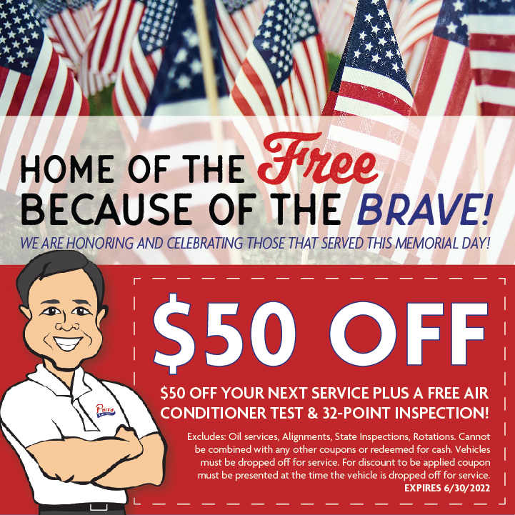 Memorial-Day-Coupon-2022-01 Buy one oil change, get the second one free! Only at Parra Car Care